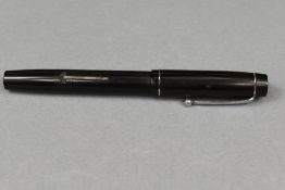 A Summit Cadet Model S100 leverfill fountain pen in black with single band to the cap (slight
