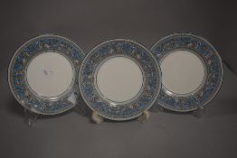 Three Wedgwood Florentine pattern small cake plates