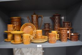A selection of mid century Portmeirion coffee and tea wares including Totem pattern and similar