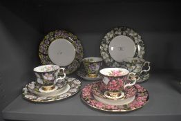 Four modern Royal Albert Provincial pattern tea cup and saucer trios