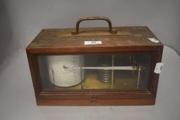 An early 20th century cased Barograph with brass fitments