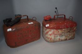 Two vintage petrol or fuel cans one marked Ready Can