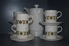 A mid century Poole Argosy pattern part coffee service