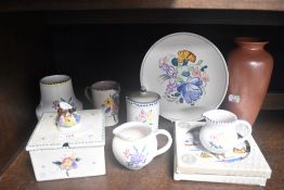 A selection of Poole pottery to include vase, jugs and more, Some AF.