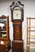 A 19th century mahogany 30 hour long case clock by M Bradberry, Leyburn, having a swan neck pediment
