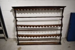 A period oak plate rack