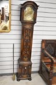 An early 20th Century oak cased 'grandmother' clock