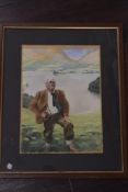David Hall, (contemporary), a watercolour, study, A Wainwright Buttermere, signed and dated (19)