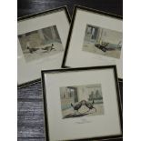 N Fielding, (19th/20th century), six re-print engravings, cock fighting, inc Set Too when cock meets