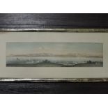 (19th century), an engraving, Morecambe panorama, with North Western Hotel, (site of the now Midland