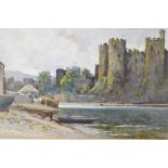 Clara Knight, (1861+), a watercolour, harbour castle, signed, 20 x 36cm, mounted framed and