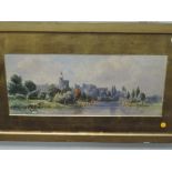 (19th century), a watercolour, Windsor Castle, 20 x 48cm, gilt effect mounted framed and glazed,