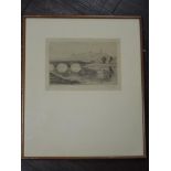 Ronald Basil Emsley Woodhouse, (1897+), an etching, Old Lancaster, signed, 17 x 23cm, mounted framed