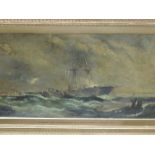 William McAlpine, (19th/20th century), an oil painting, An Emigrant Vessel in Distress sending for a