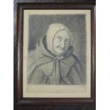 W Platt, (19th century), a sketch, a lady G Desmond, signed and dated 1804, 44 x 34cm, oak framed