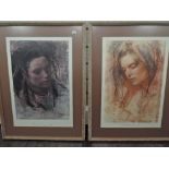 Picto, (contemporary), a pair of prints, portraits, 54 x 37cm, mounted framed and glazed, 73 x 54cm