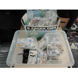 Two boxes of GB & World Kiloware, on and off paper, in individual plastic boxes and bags, many