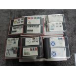 A collection of GB First Day Covers in four albums, 1972-1985, Special Cancellations seen, mainly