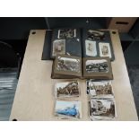 Two vintage Postcard Albums containing Real black & white Photographs, Local Interest, Street