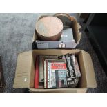 Two boxes of World Stamps, in albums, tin and loose, early to modern, mint and used also Covers