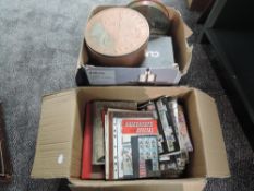 Two boxes of World Stamps, in albums, tin and loose, early to modern, mint and used also Covers