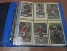 An album of approx 130 vintage (WW1) Postcards, mainly Scottish Regiments, good collection