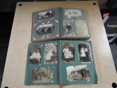 Two large vintage Postcard Albums, early 20th century onwards, black & white real photo cards,