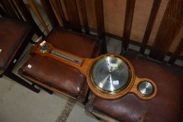 A modern mahogany cased aneroid barometer