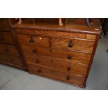 A Victorian mahogany chest of one secret over two short over three long drawers