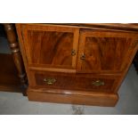 A reprudction yew wood side cabinet