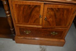 A reprudction yew wood side cabinet