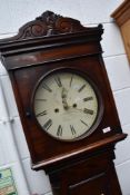 An interesting mahogany cased long case clock having 8 day movement with circular dial