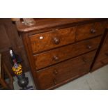 A Victorian mahogany chest of two over three drawers