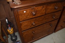 A Victorian mahogany chest of two over three drawers