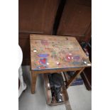 A vintage school desk