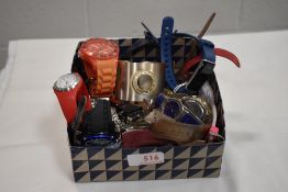 A box of assorted fashion watches various styles and designs.