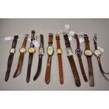 Ten ladies/girls fashion watches all with brown straps, including one Sekonda.