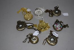 8 modern pocket watches various styles and designs.