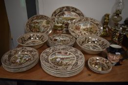 A good collection of John Bros 'Historic America' dinner ware, included are platters, plates and