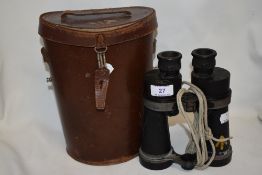 A pair of early 20th century military marked Barr and Stroud 1948 binoculars with case