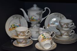 A 20th century Chinese porcelain part tea service unmarked