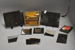 A selection of early 20th century photographic glass slides or negatives of local and northern