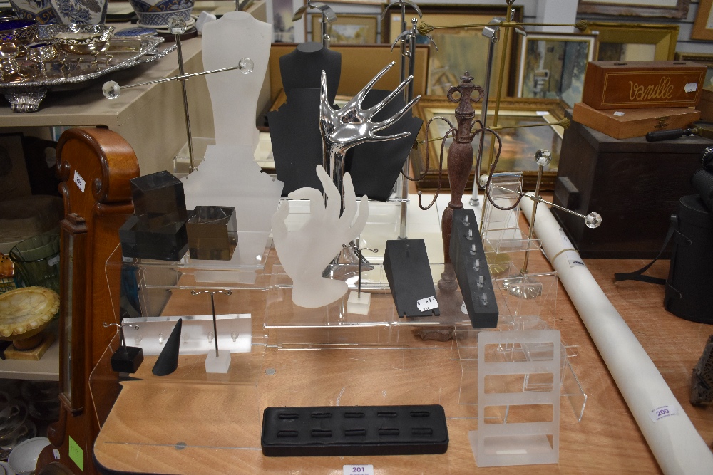 A selection of modern Shop counter and jewellery display stands