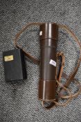A modern six draw Broadhurst and Clarkson telescope in very good condition with leather case