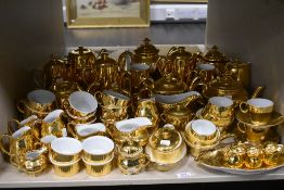 A selection of Royal Worcester porcelain tea wares having gilt glaze