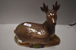 A mid century Portuguese deer form tureen by Caugant