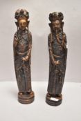 A pair of large Chinese resin cast figures of two Imperials, One figure having head glued on