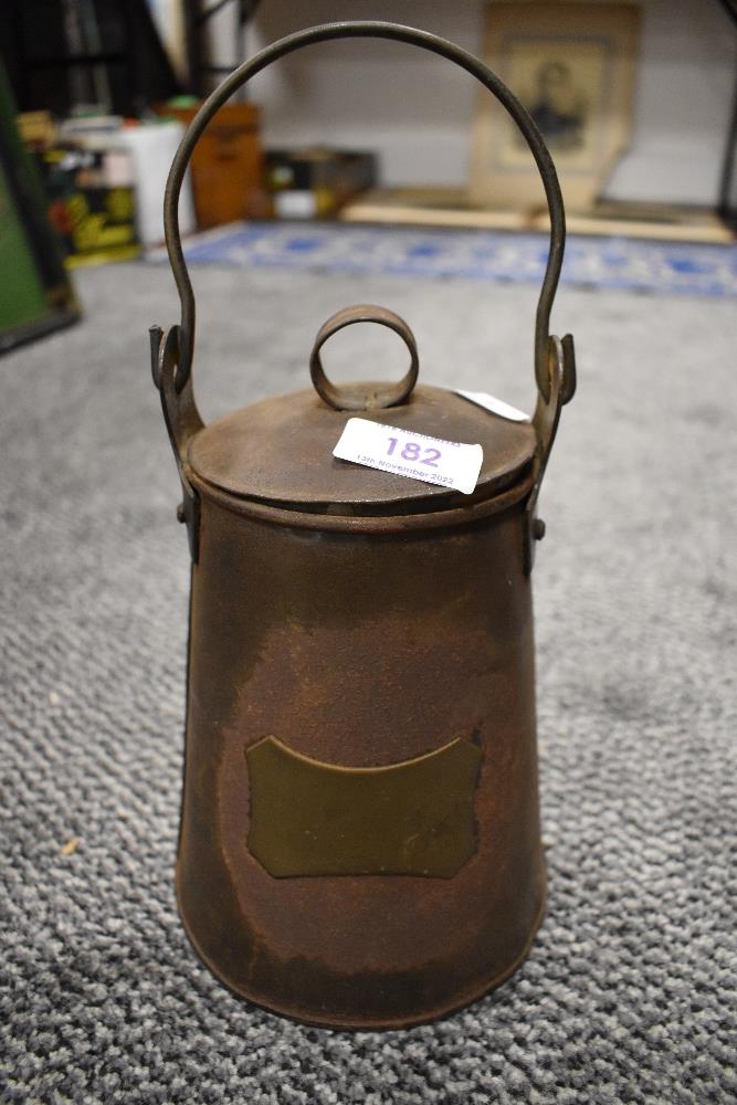 An early 20th century Billy can/ flask. - Image 2 of 2