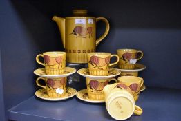 A mid century Palissy Taurus pattern part tea service