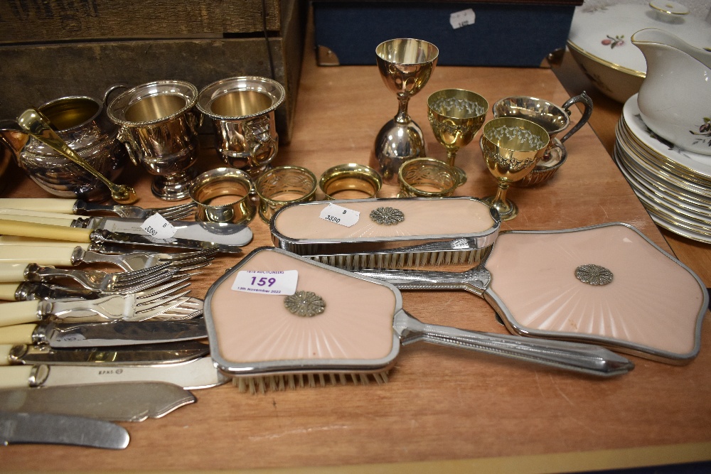 A selection of 20th century cutlery and flatwares with a Sheffield silver plated tea set - Image 3 of 3